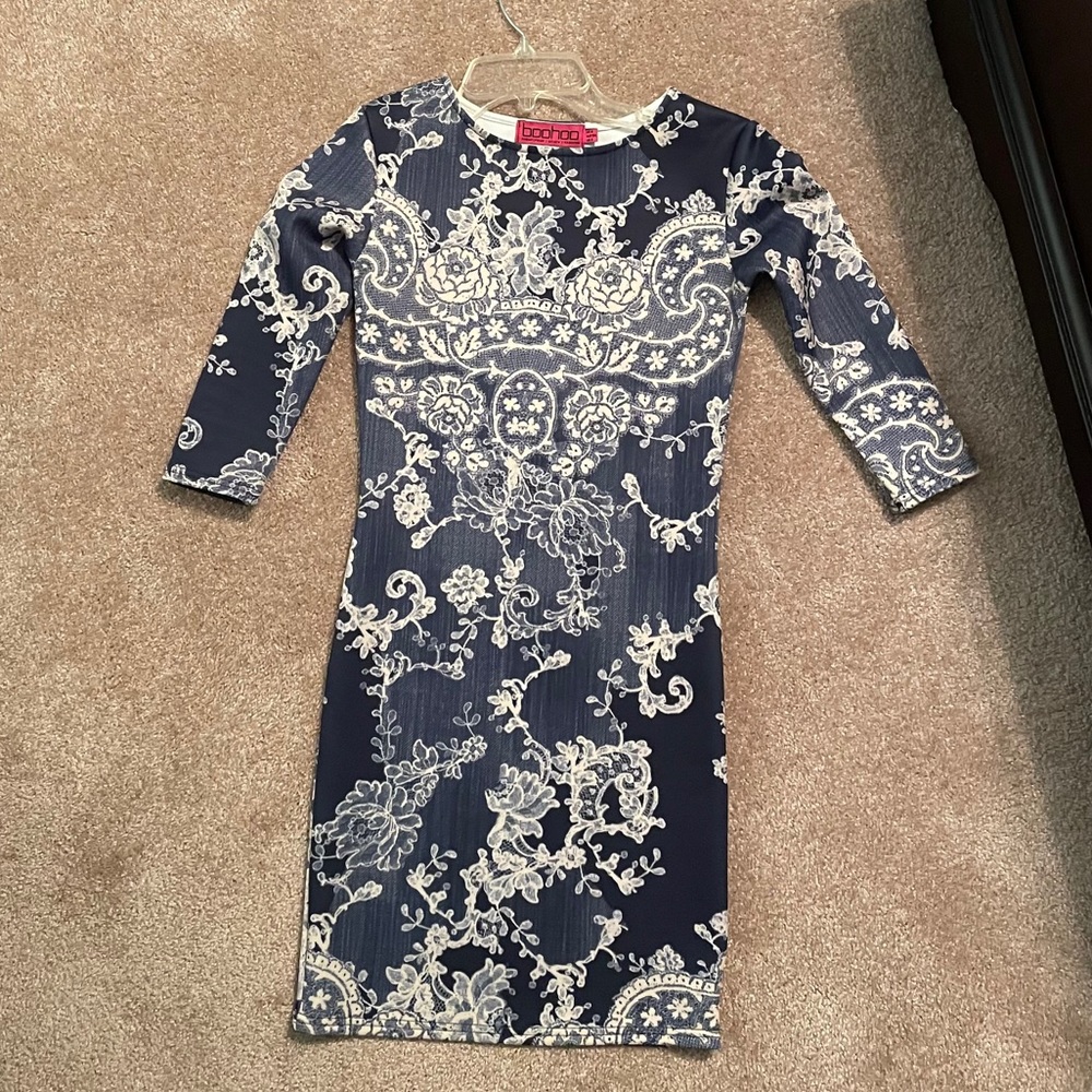 Boohoo Floral Print Bodycon Dress